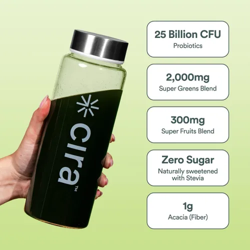Miniatura 3 de Cira Daily Greens - Polvo de superalimento de espirulina orgánica endulzado naturalmente con ingredientes ricos en antioxidantes para deshinchazón