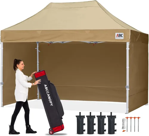 Miniatura 39 de Abccanopy - Toldo de 10 x 10 pies, con paredes laterales, sombra instantánea, con bolsa con ruedas para guardarlo. Incluye 4 bolsas de lastre, Azul
