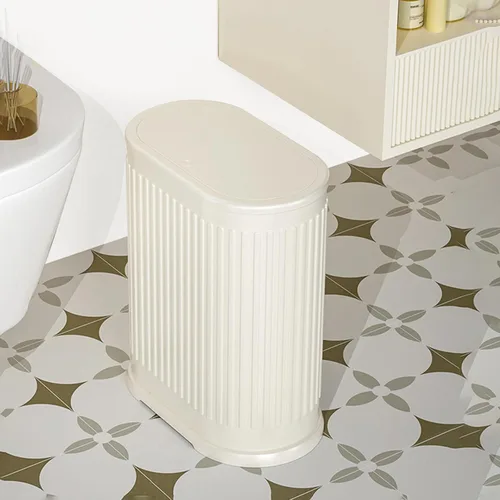 Miniatura 8 de Cubo de basura de 1.6 galones con tapa, cubo de basura pequeño para baño, cubo de basura delgado con cubo interior, contenedor de basura con tapa