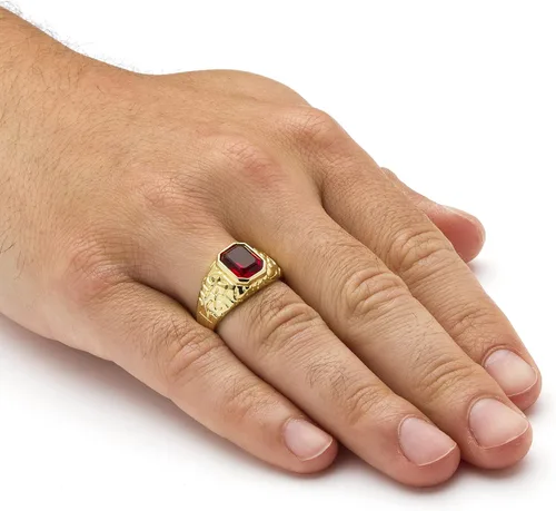 Miniatura 3 de PalmBeach - Anillo para hombre, chapado en oro amarillo, talla 8 a 16