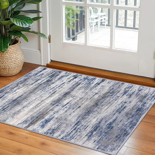 Miniatura 199 de KOZYFLY – Alfombra de pasillo moderna y lavable de diseño abstracto verde, 2 x 5 pies, antideslizante, suave y de pelo corto, ideal para cocina