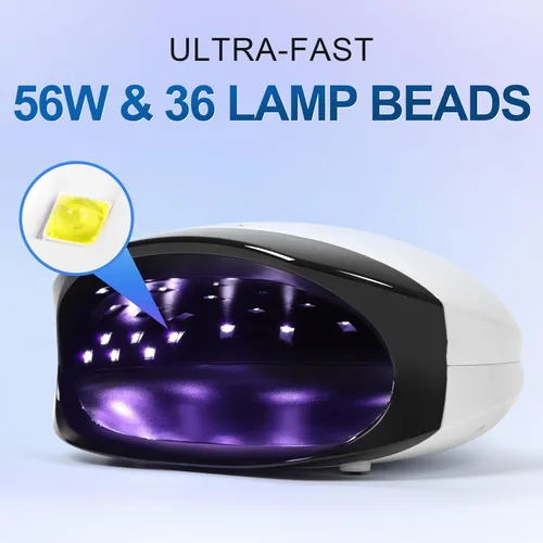 Miniatura 4 de L'UGX Lámpara de uñas LED UV de 56 W, secador de uñas para esmalte de gel, lámpara de curado con luz UV con 4 temporizadores, perfecto para manicura
