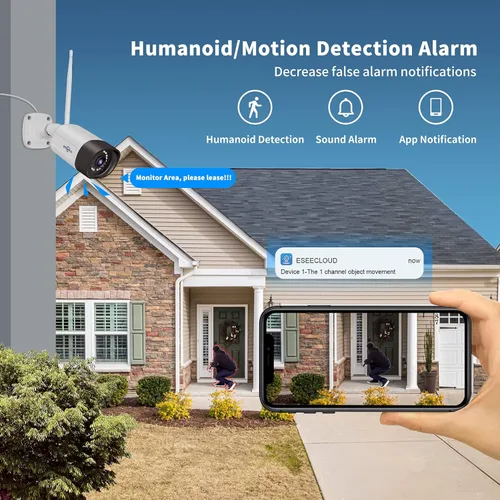 Miniatura 5 de Hiseeu Cámara de seguridad inalámbrica Pro de 5 MP para exteriores, seguridad del hogar, visión nocturna a color, WiFi de 2.4 GHz y 5 GHz, tarjeta