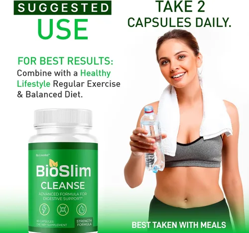 Miniatura 4 de BioSlim Cleanse Cápsulas (2 unidades) – Suplemento oficial de pastillas para pérdida de limpieza Bio Slim, fórmula avanzada de alta resistencia