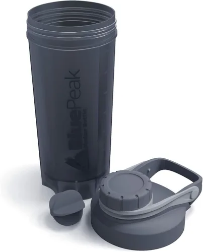 Miniatura 3 de BluePeak Botella mezcladora de proteínas de 28 onzas, paquete de 3 con tapa giratoria. Sin BPA, bolas agitadoras incluidas (morado, rojo y gris)
