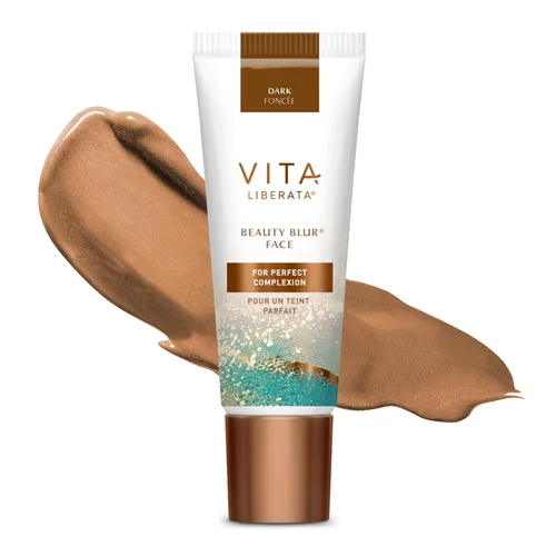 Vita Liberata Beauty Blur Face - Crema BB, acabado hidratante para la piel, brillo radiante y tez impecable, 1.01 onzas líquidas Oscuro