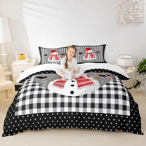 Miniatura 30 de Juego de funda de edredón para niños de Feliz Navidad, tamaño King, juego de ropa de cama de pingüinos de dibujos animados, animales árticos