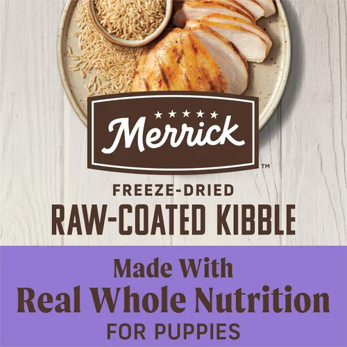 Miniatura 2 de Merrick Healthy Grains - Croquetas crudas liofilizadas, alimento natural para cachorros con alto contenido de proteínas, pollo y arroz integral