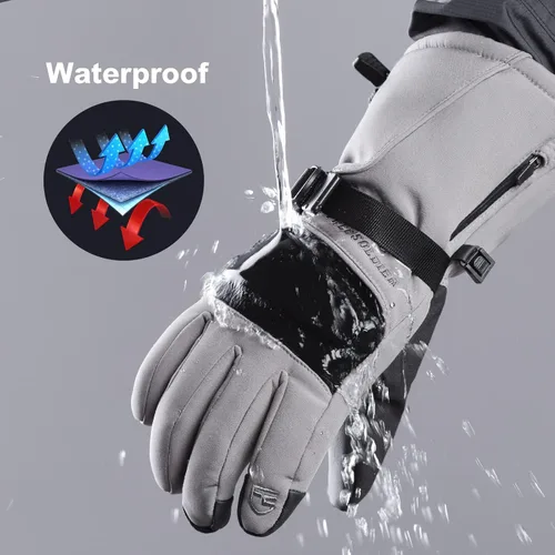 Miniatura 6 de FREE SOLDIER Guantes de esquí de nieve con pantalla táctil impermeables para hombres y mujeres, guantes de snowboard de invierno 3M Thinsulate