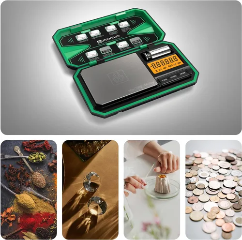 Miniatura 6 de UNIWEIGH - Báscula digital de bolsillo de precisión 200 g/0.01 g, báscula digital de gramos y onzas, mini báscula de joyería, báscula de monedas