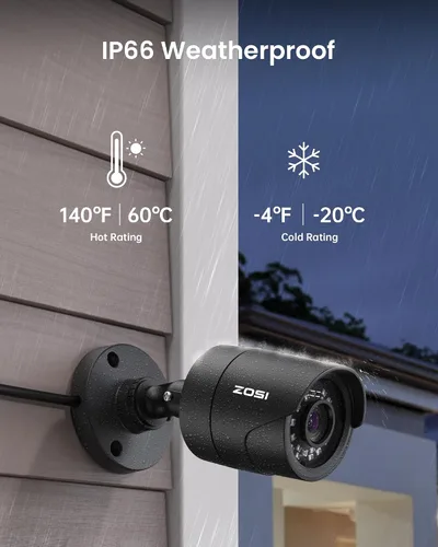 Miniatura 2 de ZOSI Cámara de Seguridad para el Hogar HD de 2MP 1080p para Exteriores e Interiores (Híbrida 4 en 1 HD-CVI/TVI/AHD/960H CVBS Analógica), Cámara