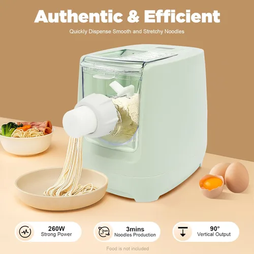 Miniatura 4 de Máquina automática de pasta de 260 W, máquina eléctrica de fideos para pasta, máquina de pasta con 12 formas de fideos con taza medidora, capacidad