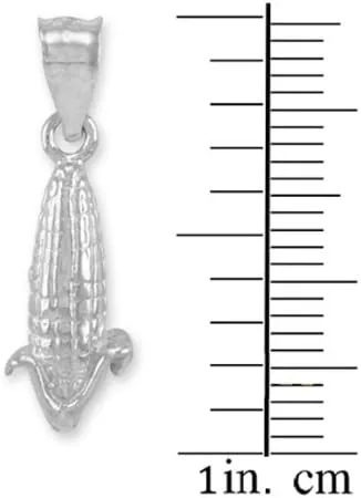 Miniatura 2 de Colgante de plata de ley 925 con dije de maíz en mazorca, Plata esterlina