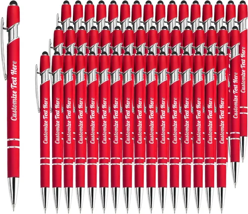 Miniatura 81 de Hasta 500 bolígrafos personalizados a granel con logotipo de mensaje de nombre comercial, bolígrafos grabados personalizados con lápiz óptico