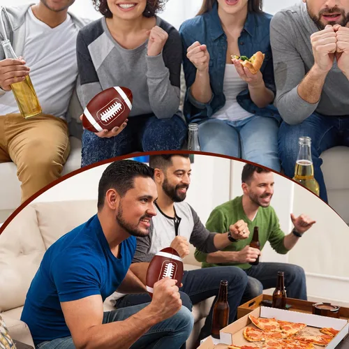 Miniatura 6 de Pelota de fútbol suave suave de 6 pulgadas, mini fútbol marrón pequeño para jugar en interiores, juego de atrapado, decoración deportiva, accesorios