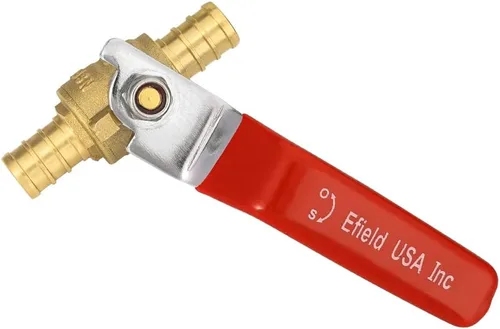 Miniatura 4 de 6 PCS1/2 "PEX válvula de latón de bola, conexión Pex de púas, válvula de cierre de parada de agua de puerto completo, niveles rojo (caliente) y azul