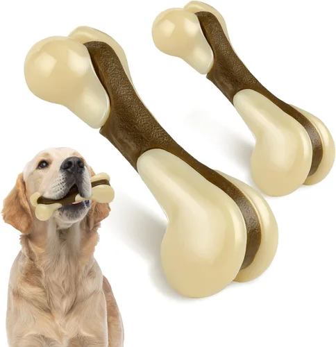 Miniatura 11 de Sosation Juguetes para perros en forma de huesos para masticadores agresivos, paquete de 2 juguetes navideños para masticar perros, dentición