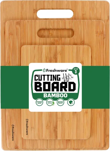 Miniatura 8 de Tabla de cortar de bambú para cocina con ranura para jugos [Extragrande] Tabla de cortar de madera para cortar carne, verduras, frutas, queso