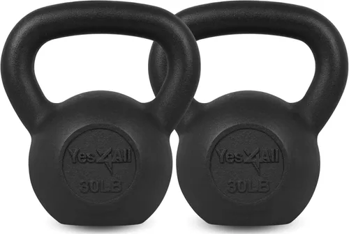 Miniatura 14 de Yes4All Pesa rusa de hierro fundido, pesas rusas para entrenamiento de fuerza 5-80 libras (5, 10, 15, 20, 25, 30, 35, 40, 45, 50, 60, 70, 80 libras)