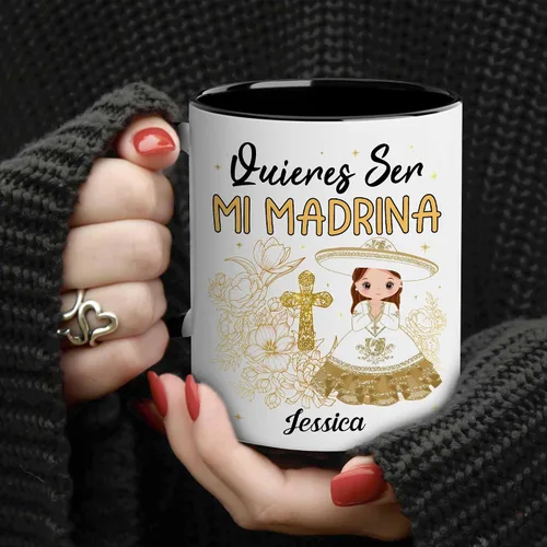 Miniatura 4 de WHIDOBE Juego de tazas de propuesta de padrinos personalizados, juego de tazas de padrino de bautizo personalizado, Bautizo Recuerdos Juego De 2