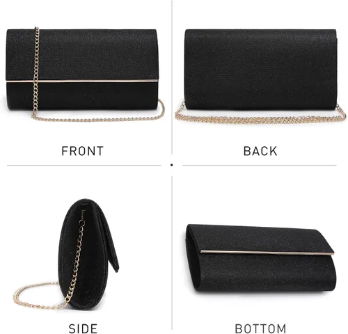 Miniatura 3 de Dasein Bolso de noche para mujer, bolso de mano con purpurina para boda, bolso de novia brillante para cóctel, fiesta, baile de graduación