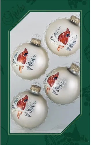 Miniatura 13 de Adornos de árbol de Navidad de vidrio - 67 mm/2.625" [4 piezas] Bolas decoradas de Adornos navideños sin costuras para colgar de Christmas by Krebs