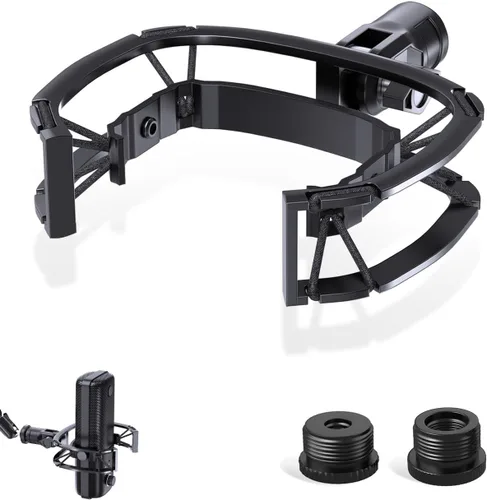 Miniatura 9 de Soporte de choque para micrófono AT2020 personalizado con filtro pop, suspensión antivibración, soporte de micrófono, clip compatible con Audio