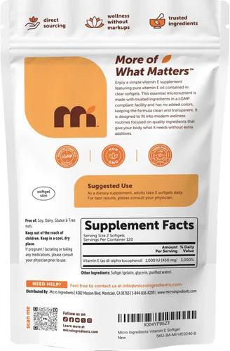 Miniatura 7 de Cápsulas blandas de vitamina E, 1200 IU, 240 unidades, promueve la piel, antioxidante e inmune, píldoras líquidas de aceite de vitamina E premium