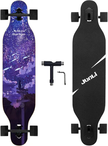 Junli - Patineta Freeride de 41 pulgadas, para skateboarding, estilo libre y pendientes. Pez Océano