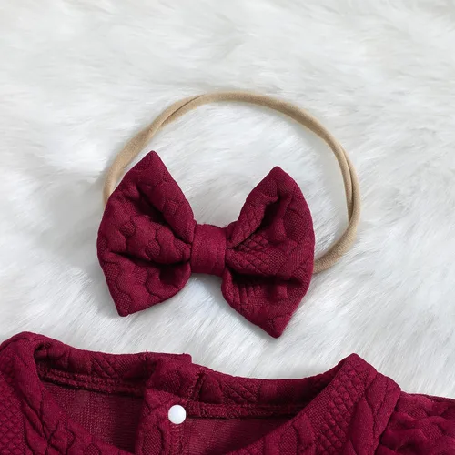 Miniatura 5 de Vestido de punto para niña, vestido de suéter de manga larga, vestido de otoño e invierno con corbatín
