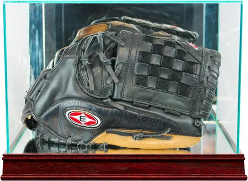 Miniatura 7 de Vitrina de guante de béisbol rectangular con moldeo deportivo Negro