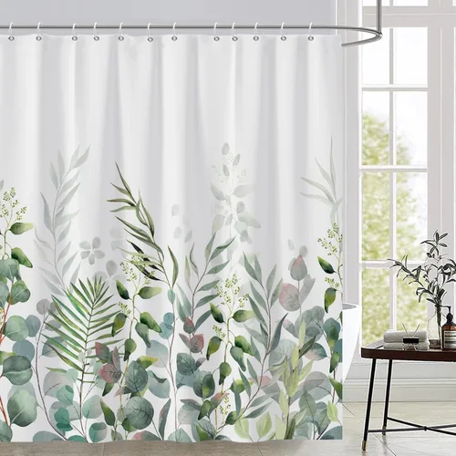 Miniatura 21 de AWERT Cortina de ducha pequeña de tamaño medio con 6 ganchos, cortina de ducha de 36 x 72 pulgadas, cortina de ducha bohemia de 36 pulgadas para Boho