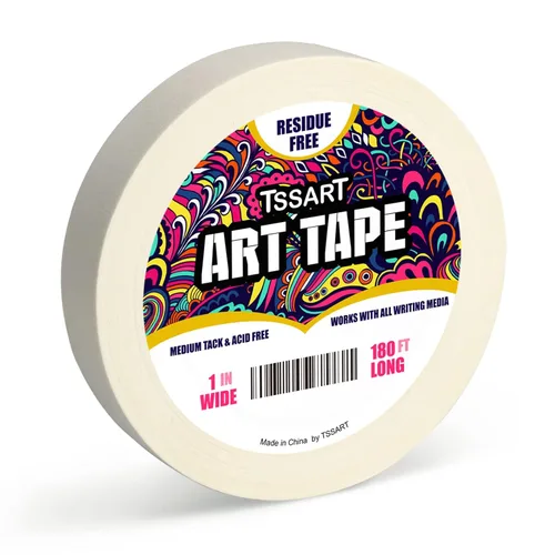 Miniatura 8 de Cinta adhesiva blanca para arte de tacto medio - Cinta adhesiva de artistas para dibujo de arte, pintura de acuarela, marco de lienzo - Libre