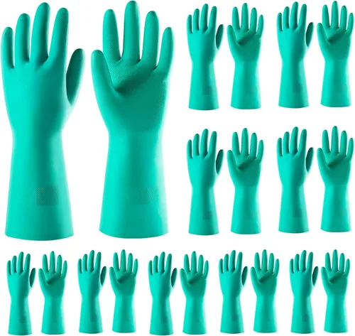 ThxToms 10 pares de guantes de nitrilo resistentes a productos químicos, 15 mil, 13 pulgadas, guantes reutilizables libres de látex y goma, uso