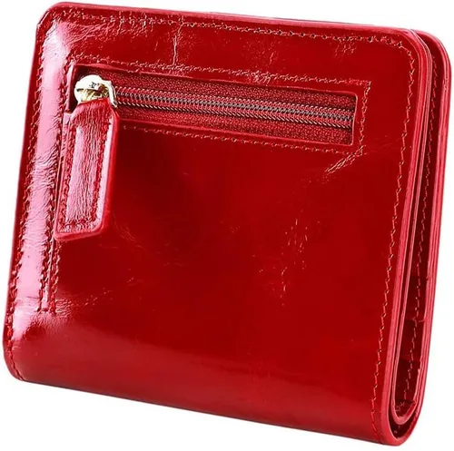 Miniatura 14 de Itslife - Cartera de piel con cierre de cremallera para mujer, tamaño pequeño, con ventana para identificación, marrón (Waxed Brown)), 1301