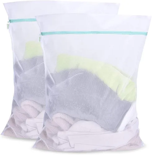 OTraki Bolsa de malla para ropa delicada, paquete de 2 bolsas de lavado de ropa de 24 x 32 pulgadas, con cremallera, grandes bolsas de lavadora para