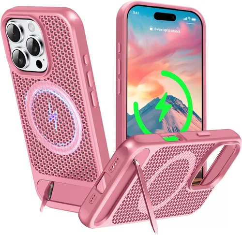Miniatura 13 de Funda magnética de disipación de calor para iPhone 13 Pro Max, para MagSafe, protección contra caídas Coolingf, funda con función atril ajustable