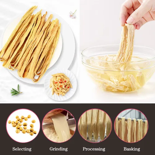 Miniatura 5 de JTEDZI Palitos de cuajada de frijoles secos, 17.63 oz (500 g) Palitos de Beancurd secos, Yuba de piel de tofu seco asiático sin OMG, buena fuente