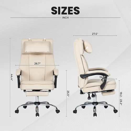Miniatura 3 de Swivel Computer,Upholstered Velvet Office Chair,Big and Tall Executive Chair with Footrest Removable Headrest,High Back Ergonomic Computer Desk for
