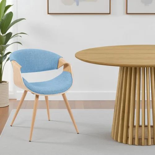 Miniatura 24 de Armen Living Silla de comedor de mediados de siglo estilo mariposa con acabado en nogal y tela verde Tela verde/nogal