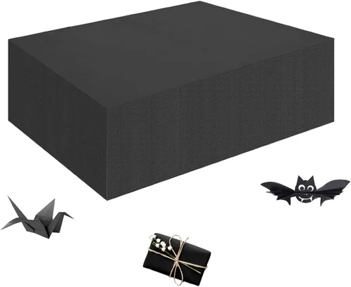 200 hojas de papel kraft negro para envolver envíos, papel de construcción negro grande de 18 x 24 pulgadas, para dibujo, hojas de estraza