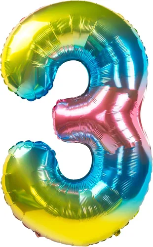 Miniatura 3 de Globos gigantes de 32 pulgadas para inflar con helio, para fiesta de cumpleaños, color degradado arcoíris (número 0 de gradiente arcoíris)