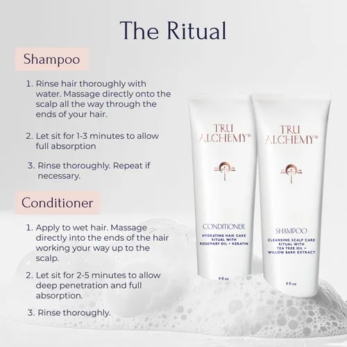 Miniatura 7 de Tru Alchemy Champú y acondicionador, el mejor champú y acondicionador para cabello seco dañado, acelera el crecimiento del cabello y aumenta