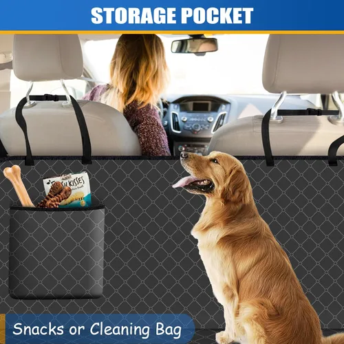 Miniatura 5 de Funda de asiento de automóvil para perro con bolsillo de almacenamiento, hamaca para perro que protege contra la suciedad, fundas de asiento