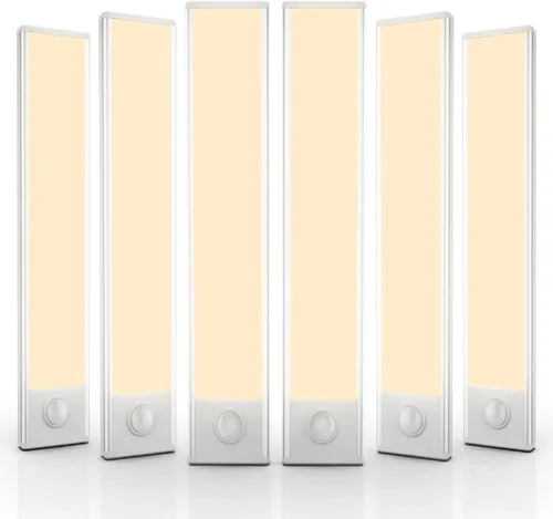 Miniatura 15 de Paquete de 6 luces inalámbricas para debajo del gabinete, 32 luces LED recargables con sensor de movimiento para interiores, luces magnéticas Luz