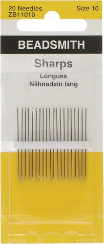 Miniatura 7 de The Beadsmith Agujas de cuentas Sharps - Tamaño 10, cortas para áreas más pequeñas, 20 agujas por tarjeta, calidad europea, aguja de coser