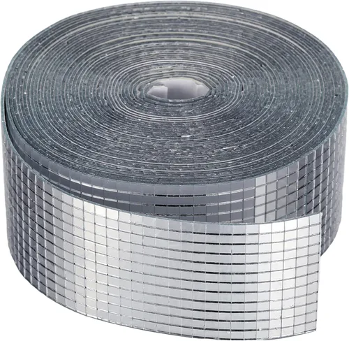 SATINIOR Mini Azulejos de Espejo de Bola de Discoteca Mini Azulejos de Vidrio Cuadrados 5 x 5 mm Adhesivos Autoadhesivos, Azulejos de Mosaico de