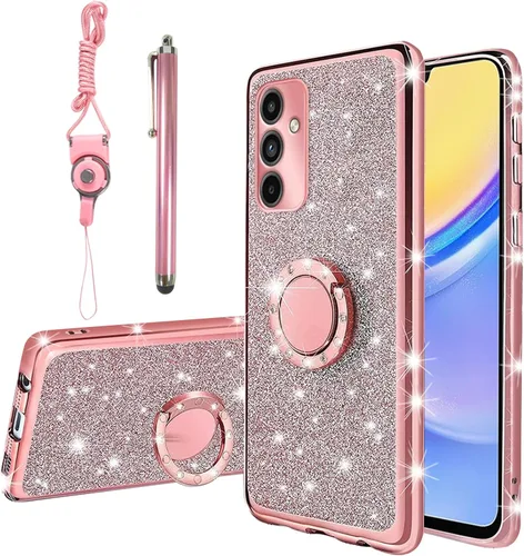 Funda para Samsung Galaxy A15 0.18 oz, Gabb Phone 4 Pro para mujeres y niñas, con purpurina de cristal suave TPU transparente de lujo, bonita funda