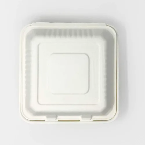 Miniatura 2 de Zume Compostable, ecológico, desechable de 9 x 9 pulgadas, contenedor de comida para llevar, con 3 compartimentos, natural (paquete de 100)