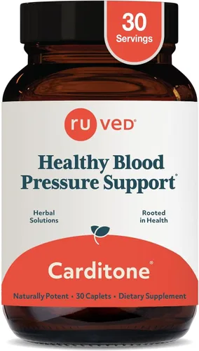 ruved Carditone - Suplemento natural de salud cardíaca para mujeres y hombres, fórmula BP, apoyo cardíaco holístico con raauwolfia, arjuna, calcio y